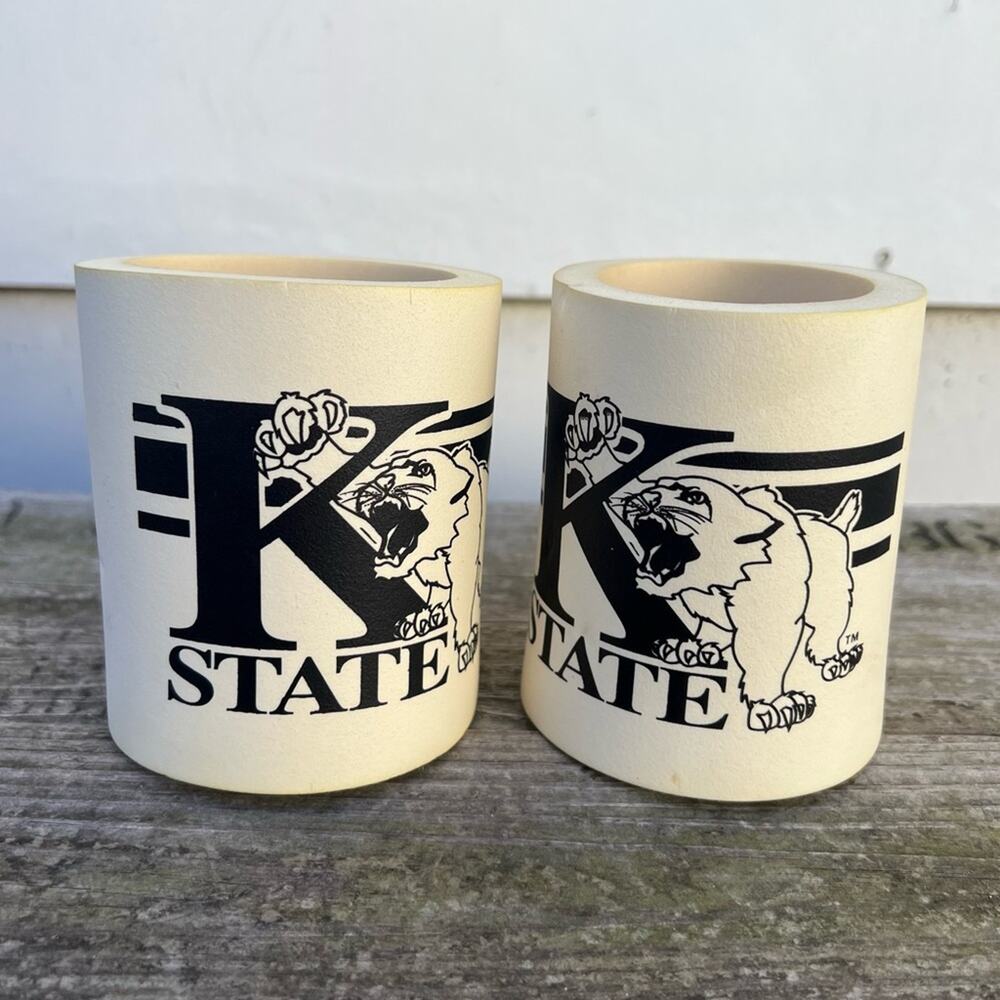 Vintage K-State Wildcats Pair Foam Koozies Betras USA